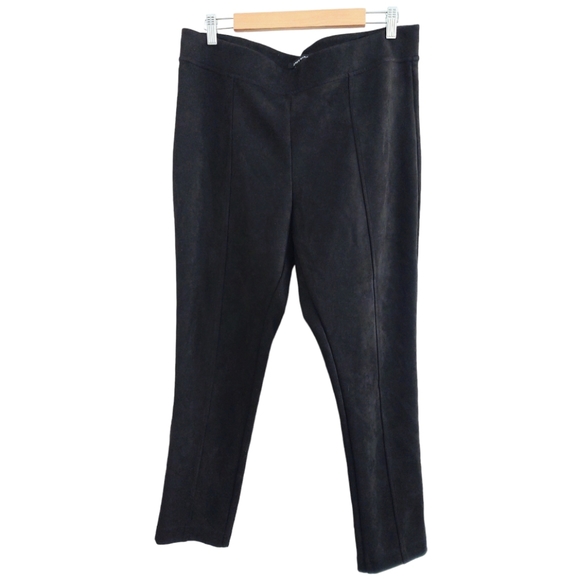 Andrew Marc Scuba Faux Suede Ponte Black Pants Pull On Soft Stretch Size XL - Picture 4 of 10